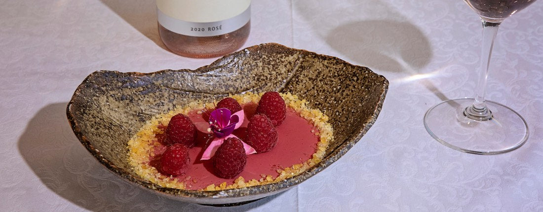 White Chocolate Panna Cotta paired with Creation Wines Rose