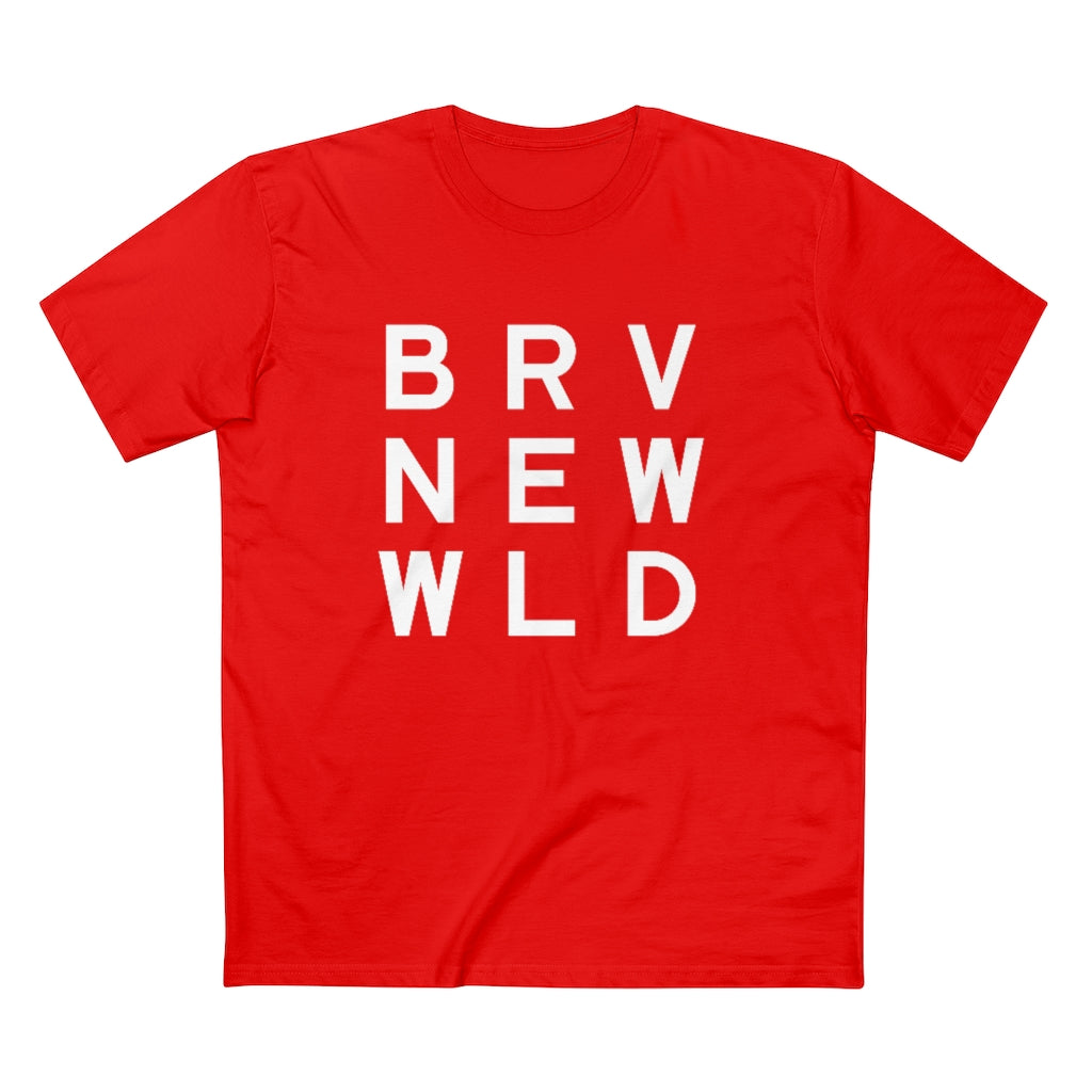 Brave Men&#39;s Staple Tee - White Logo BraveNewWorld.Wine