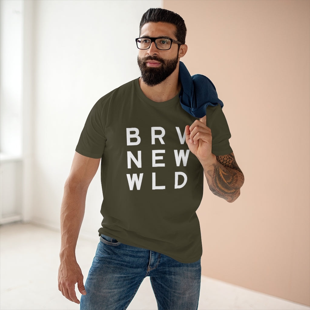 Brave Men&#39;s Staple Tee - White Logo BraveNewWorld.Wine