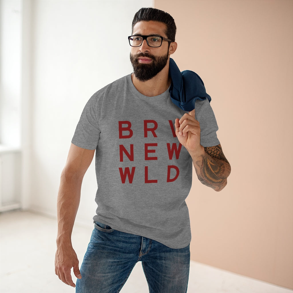 Brave Men&#39;s Staple Tee - Burgundy Logo BraveNewWorld.Wine