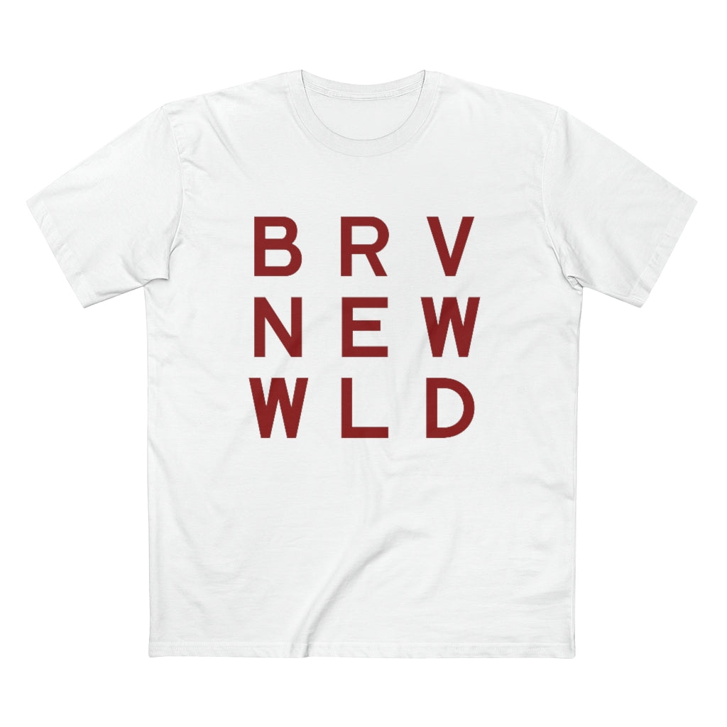 Brave Men&#39;s Staple Tee - Burgundy Logo BraveNewWorld.Wine