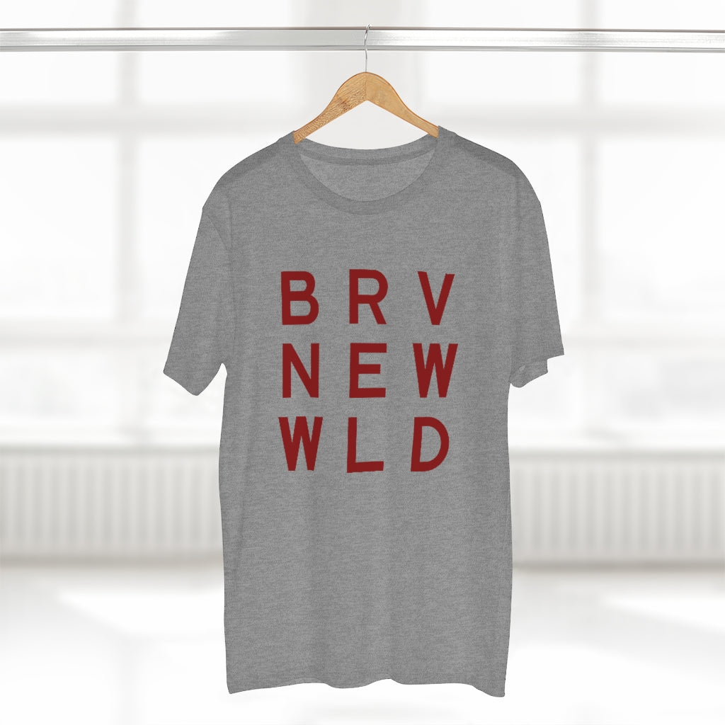 Brave Men&#39;s Staple Tee - Burgundy Logo BraveNewWorld.Wine