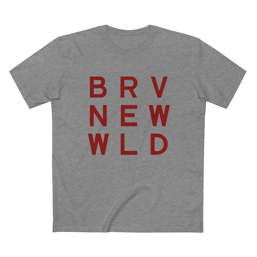 Brave Men&#39;s Staple Tee - Burgundy Logo BraveNewWorld.Wine