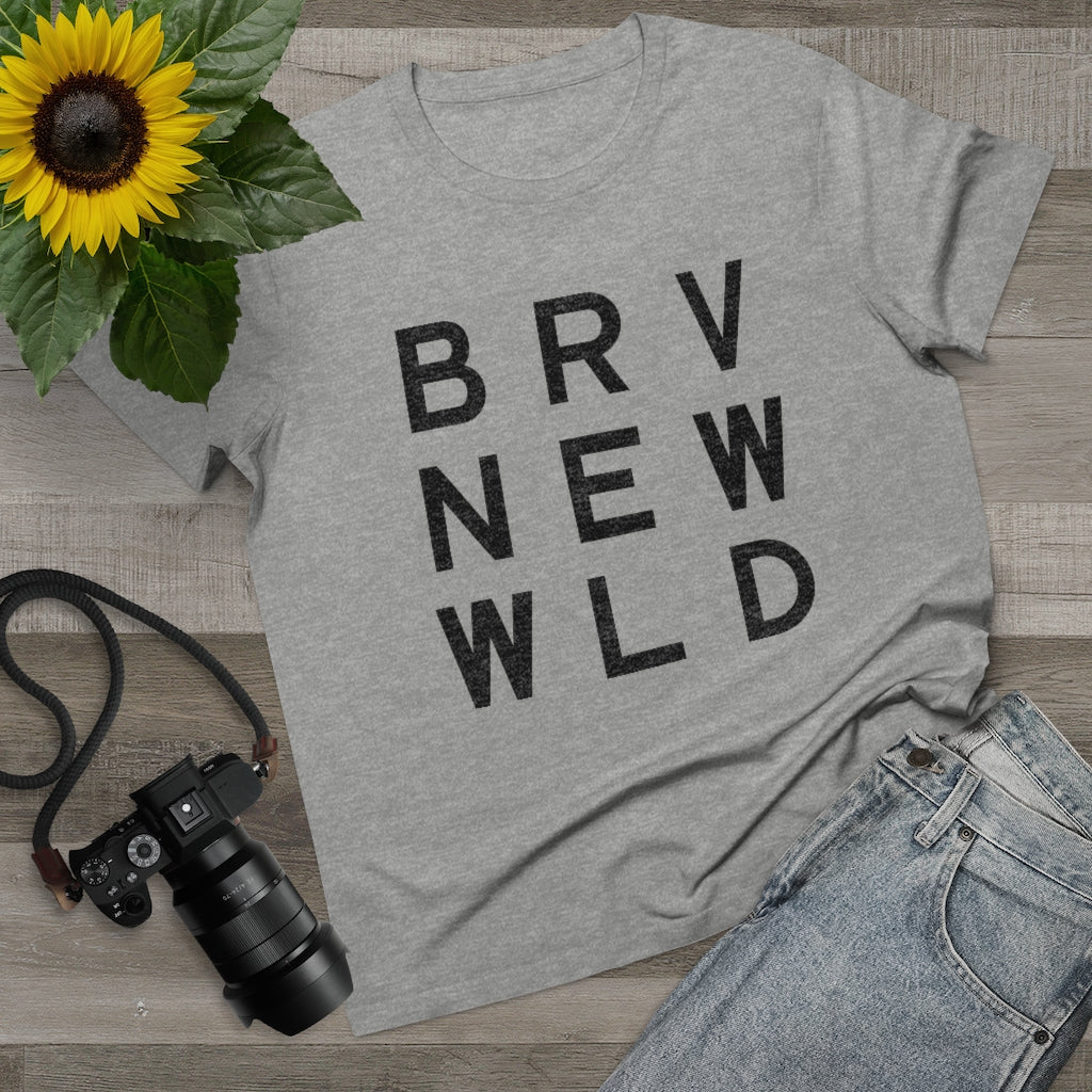 Brave Women’s Maple Tee - Black Logo BraveNewWorld.Wine