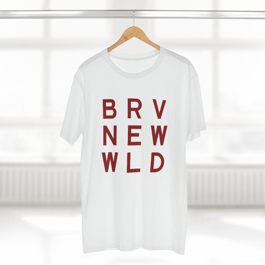 Brave Men&#39;s Staple Tee - Burgundy Logo BraveNewWorld.Wine