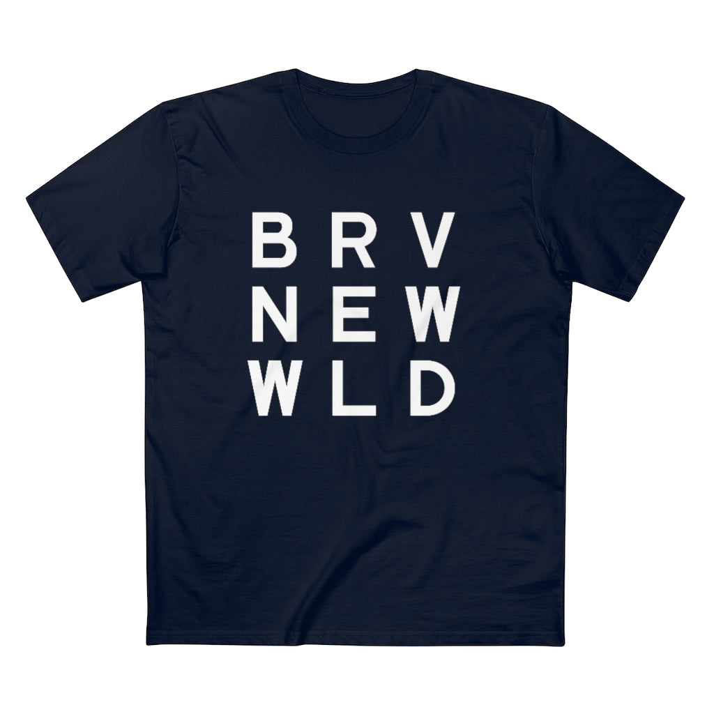 Brave Men&#39;s Staple Tee - White Logo BraveNewWorld.Wine