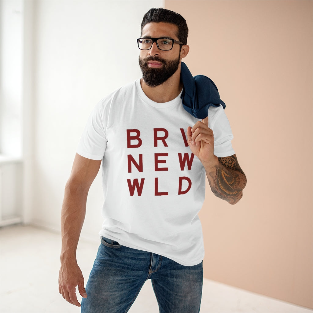 Brave Men&#39;s Staple Tee - Burgundy Logo BraveNewWorld.Wine